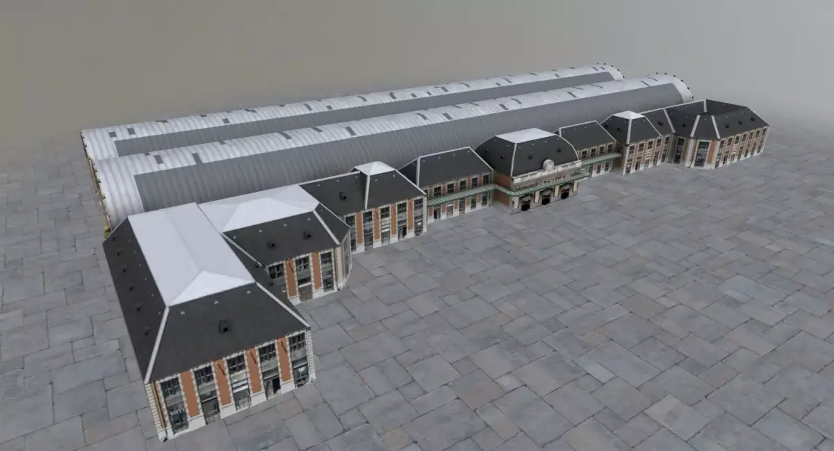 Nice Gare Low-poly 3D model
