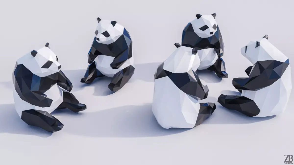 Lowpoly Panda 001 3D model