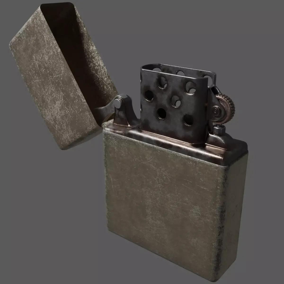 Old Zippo Lighter 3D model  Low-poly 3D model