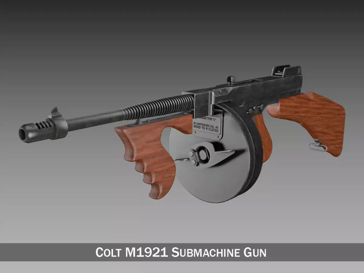 Colt Model1921 Thompson Submachine Gun 3D model