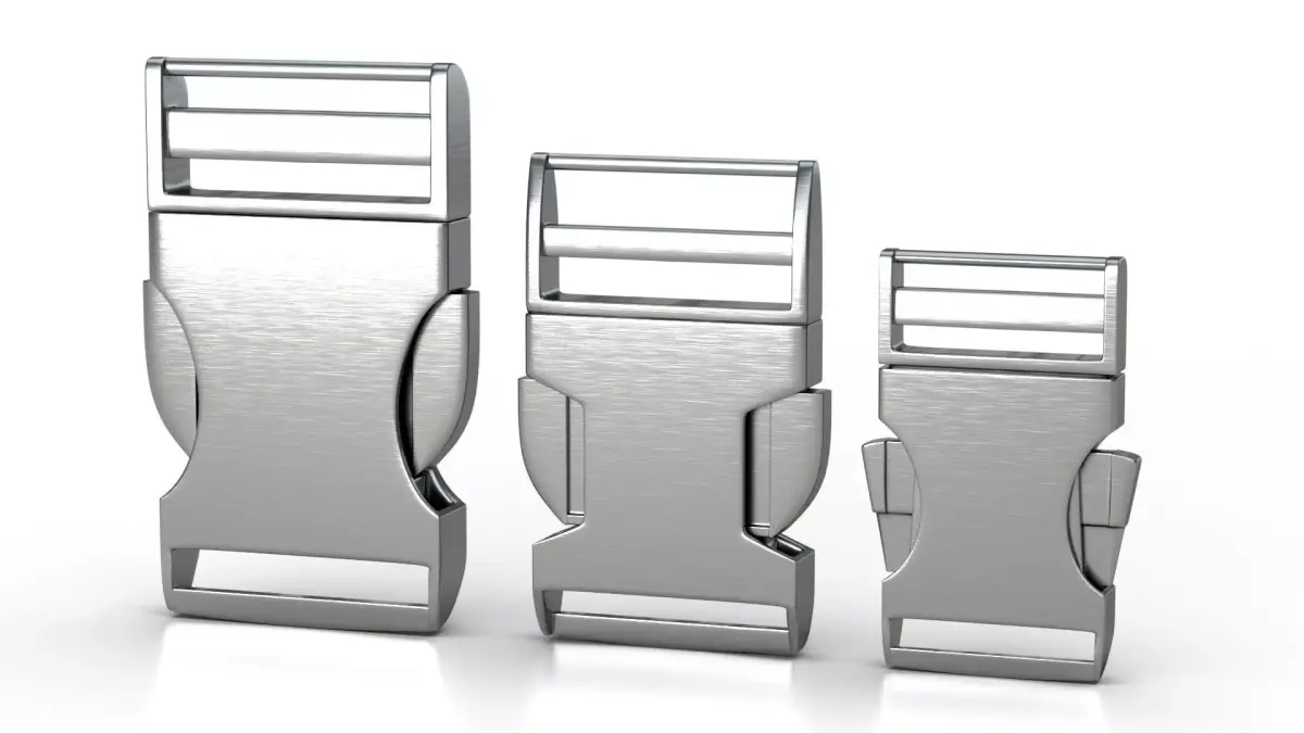 Set of 3 Buckles for Lanyards or similar Low-poly 3D model Low-poly 3D model
