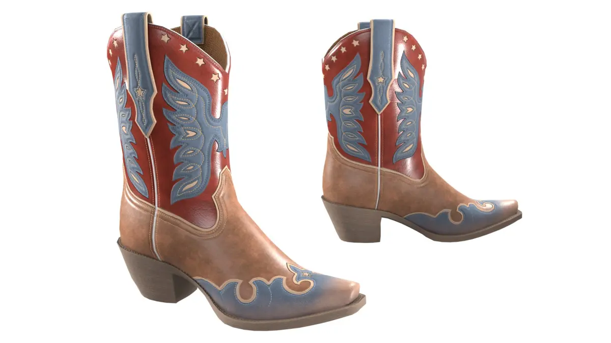 Eagle Star Cowboy Boots 3D model