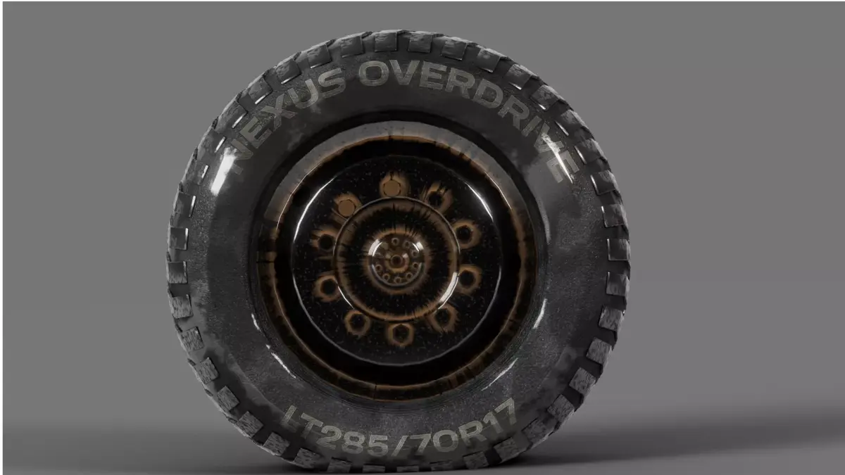OffRoadTire3DModelWetSurfaceDeformationLatticeLT28570R17 3D model