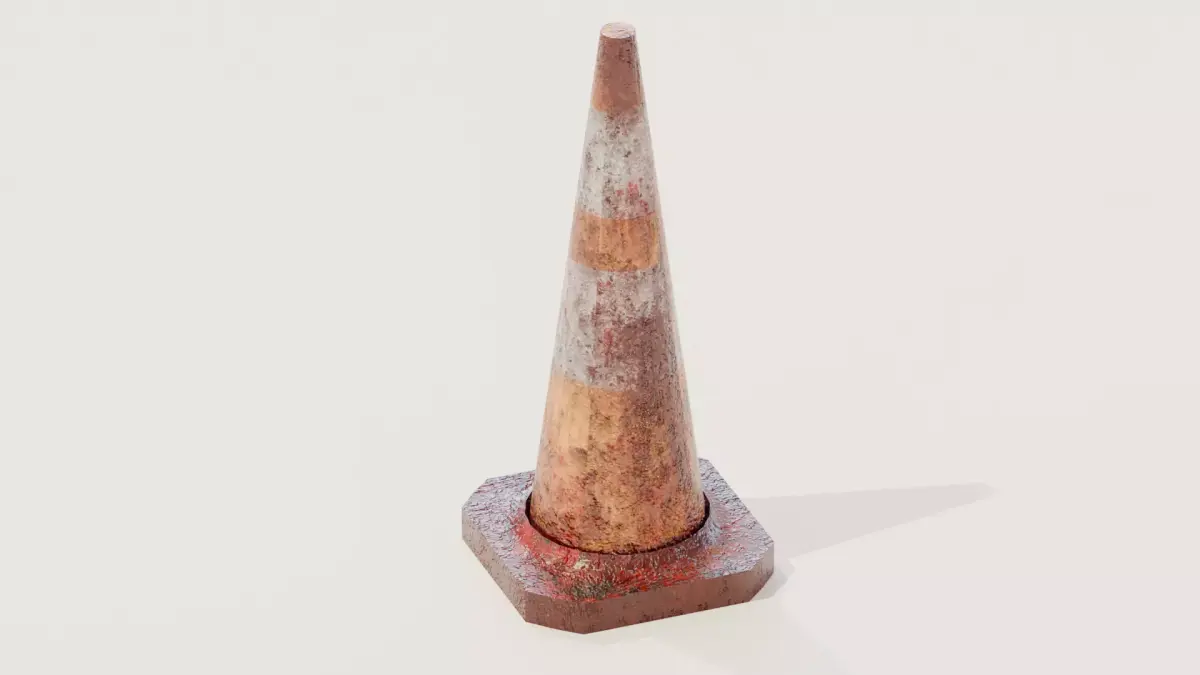 Bloody Traffic Cone Pack Low-poly 3D model