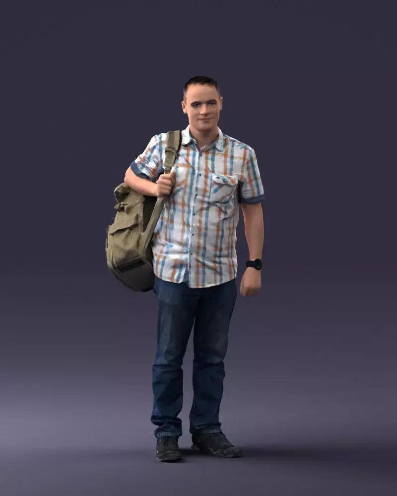 000176 Man with Backpack 0824 3dp 3D print model