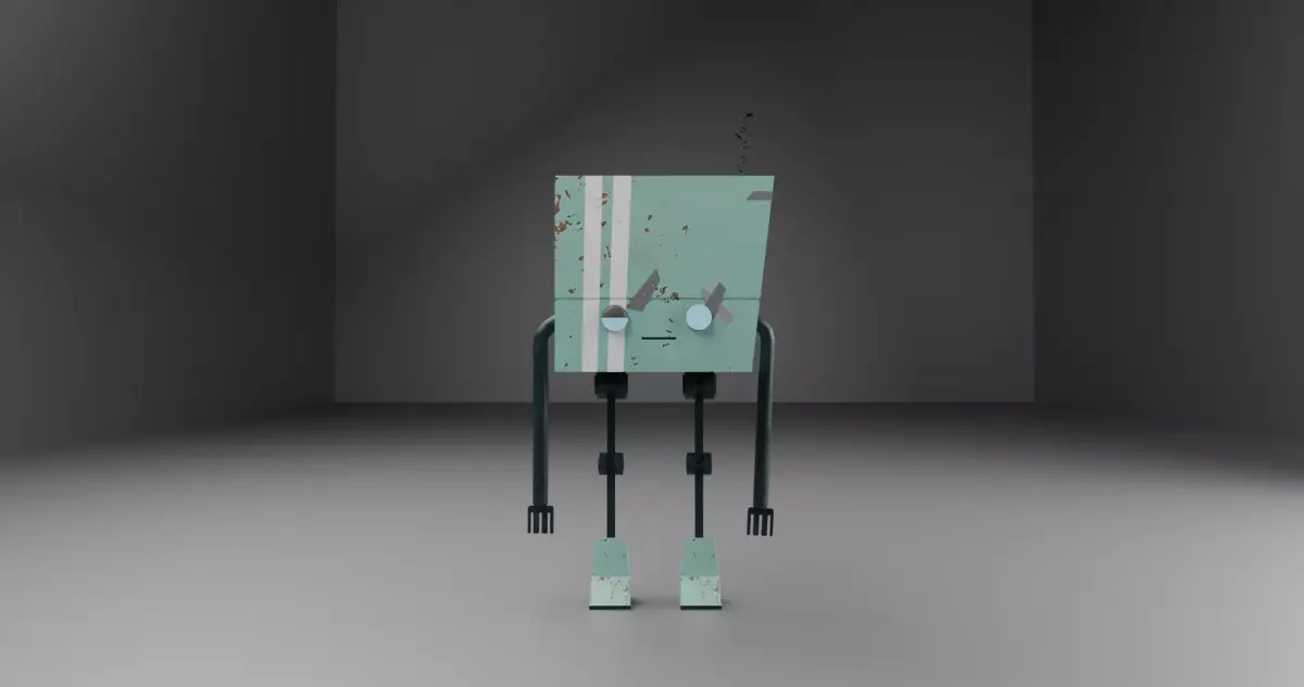 Low Poly Sci Fi Robot Combined- Separated 16 Part Model Low-poly 3D model