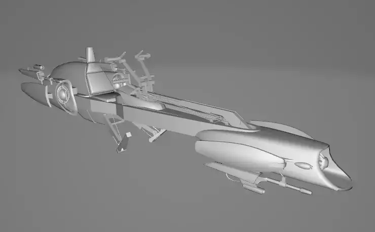 STAR WARS BARC Speeder - Low Poly Game - FBX MODEL Low-poly 3D model