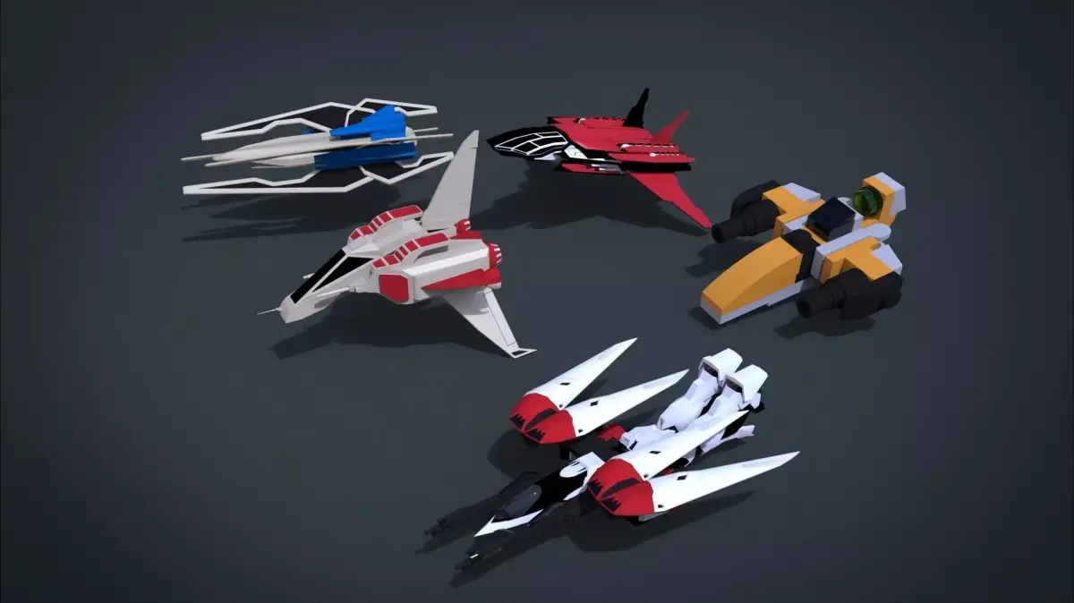 5 SpaceShip Collection 03 Low-poly 3D model
