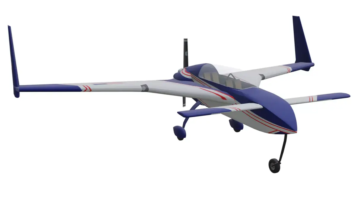 Rutan Long EZ Low-poly 3D model