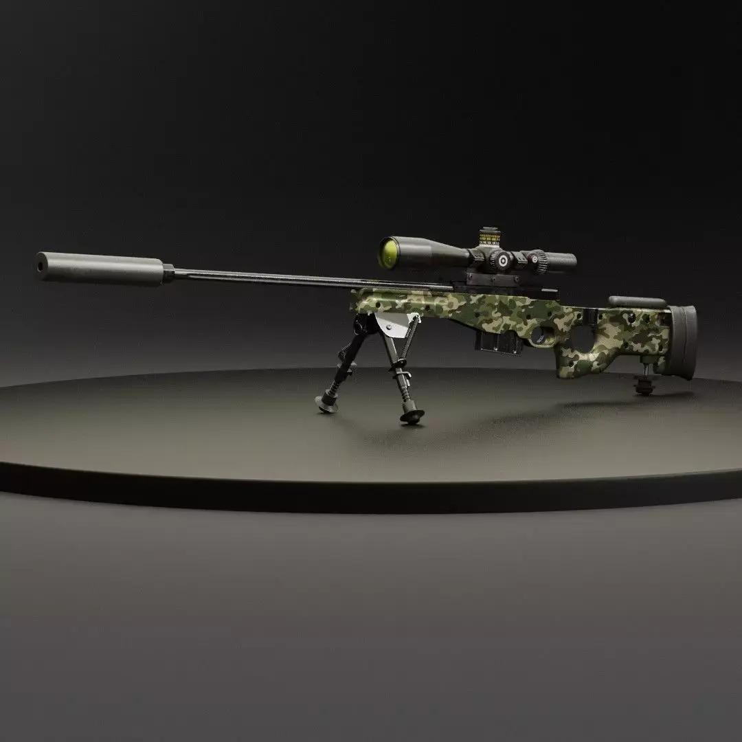 AWM Sniper Rfle Low-poly 3D model