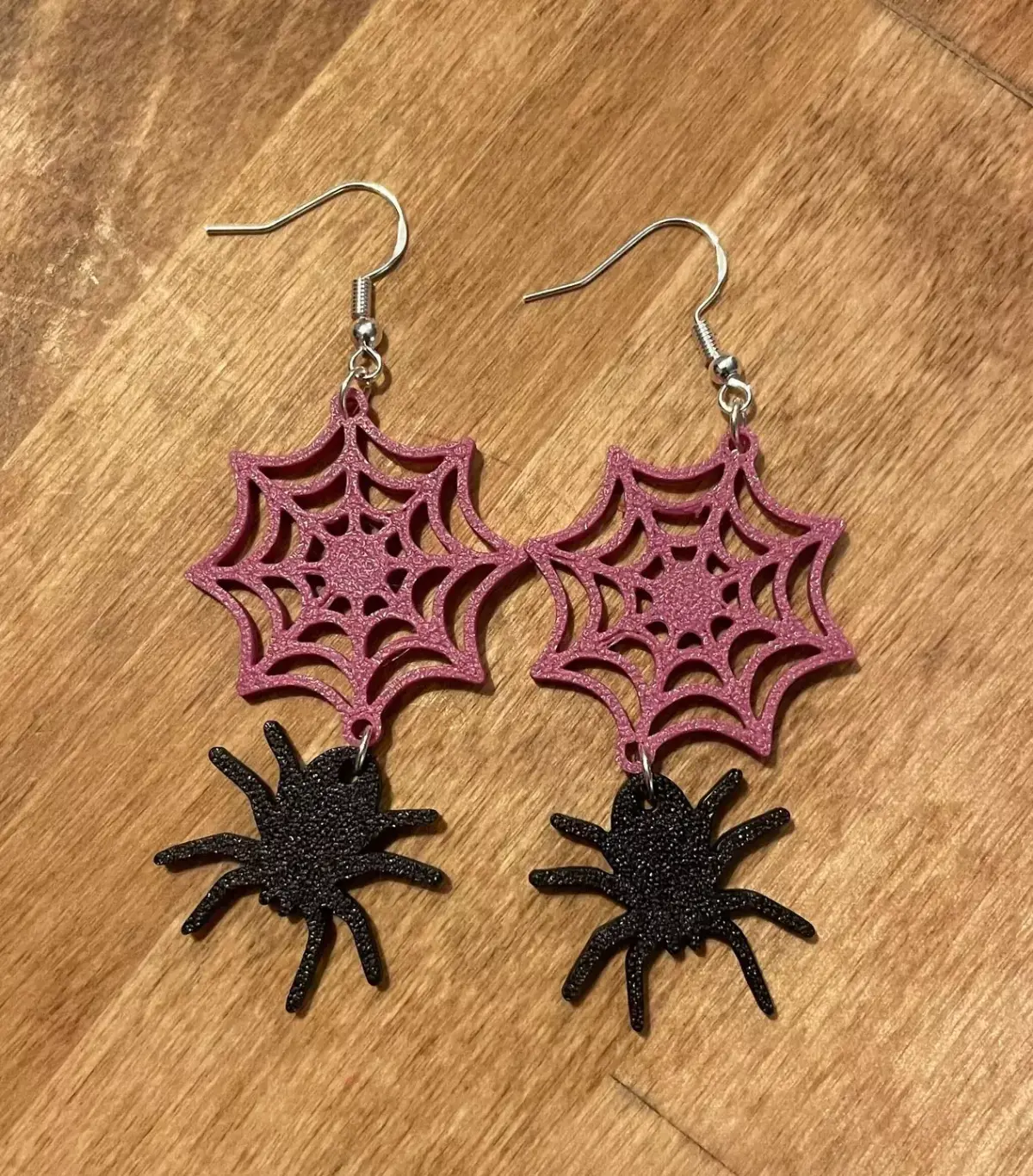 Spider Web Dangle Earrings STL Free 3D print model