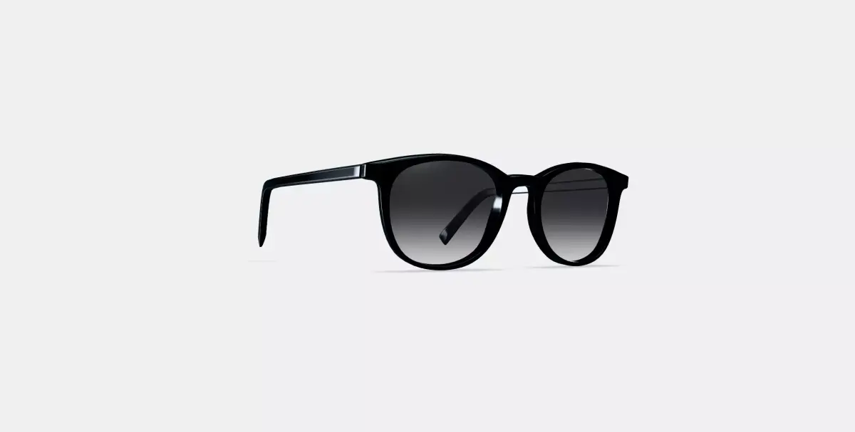 Durand Sunglasses in Jet Black with Polished Gold 3D model buy