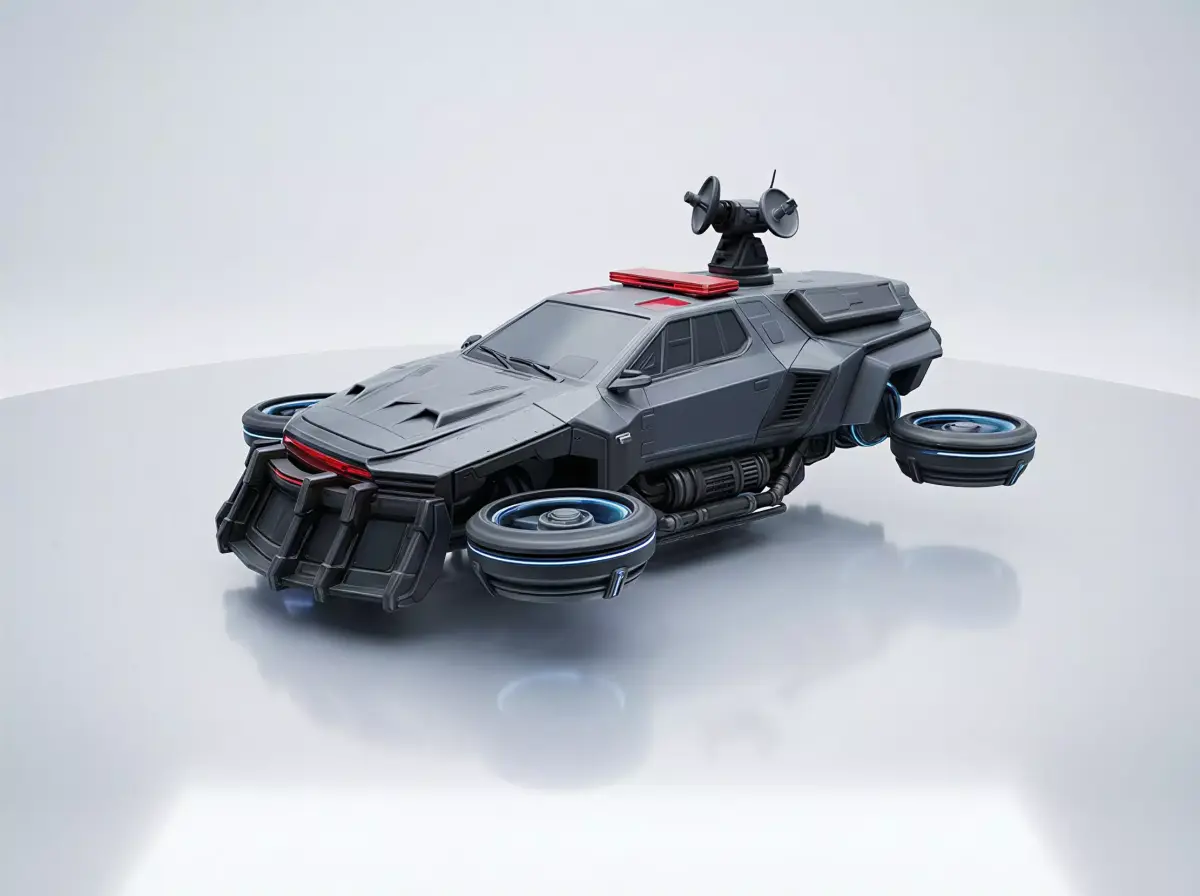 Sci-Fi Futuristic Police Hover Interceptor Vehicle 3D model