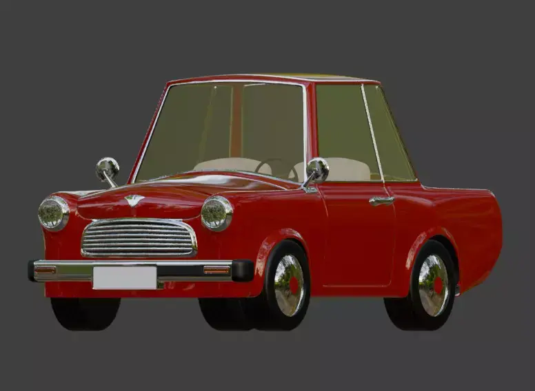 Red Vintage Classic Car 3D model