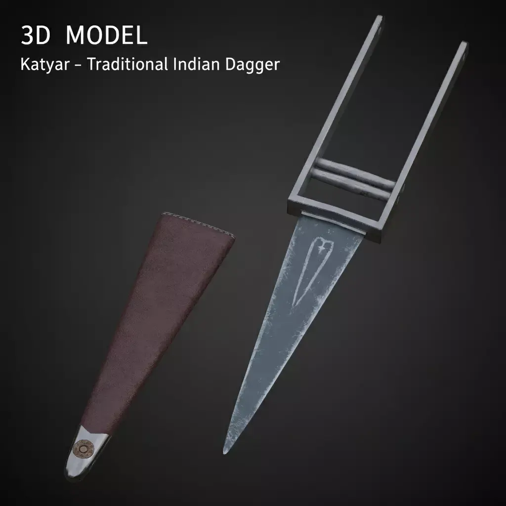 Katyar - Traditional Indian Dagger Low-poly 3D model