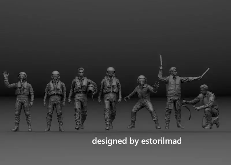 7 NATO EUROFIGHTER TYPHOON AIRCRAFT PILOT CREW 3D print model