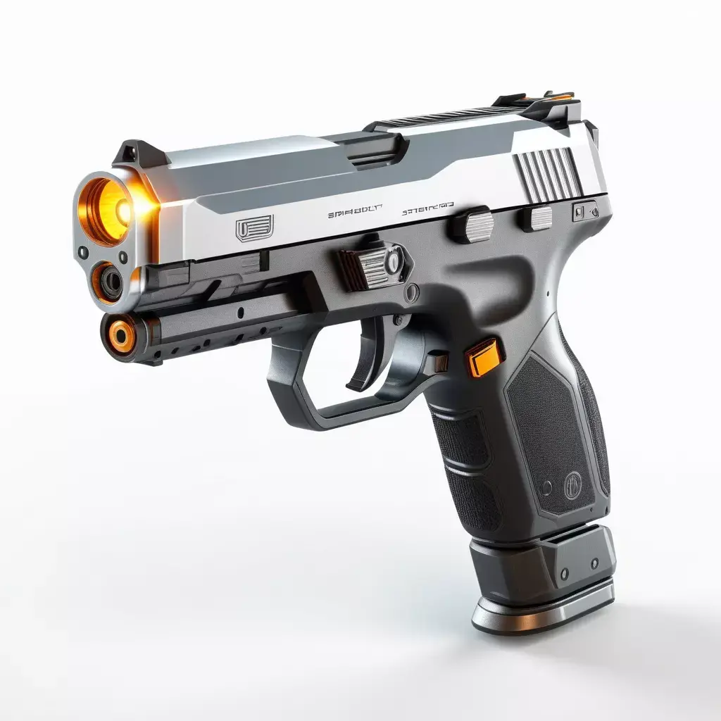 Futuristic Pistol with Glowing Core 3D model