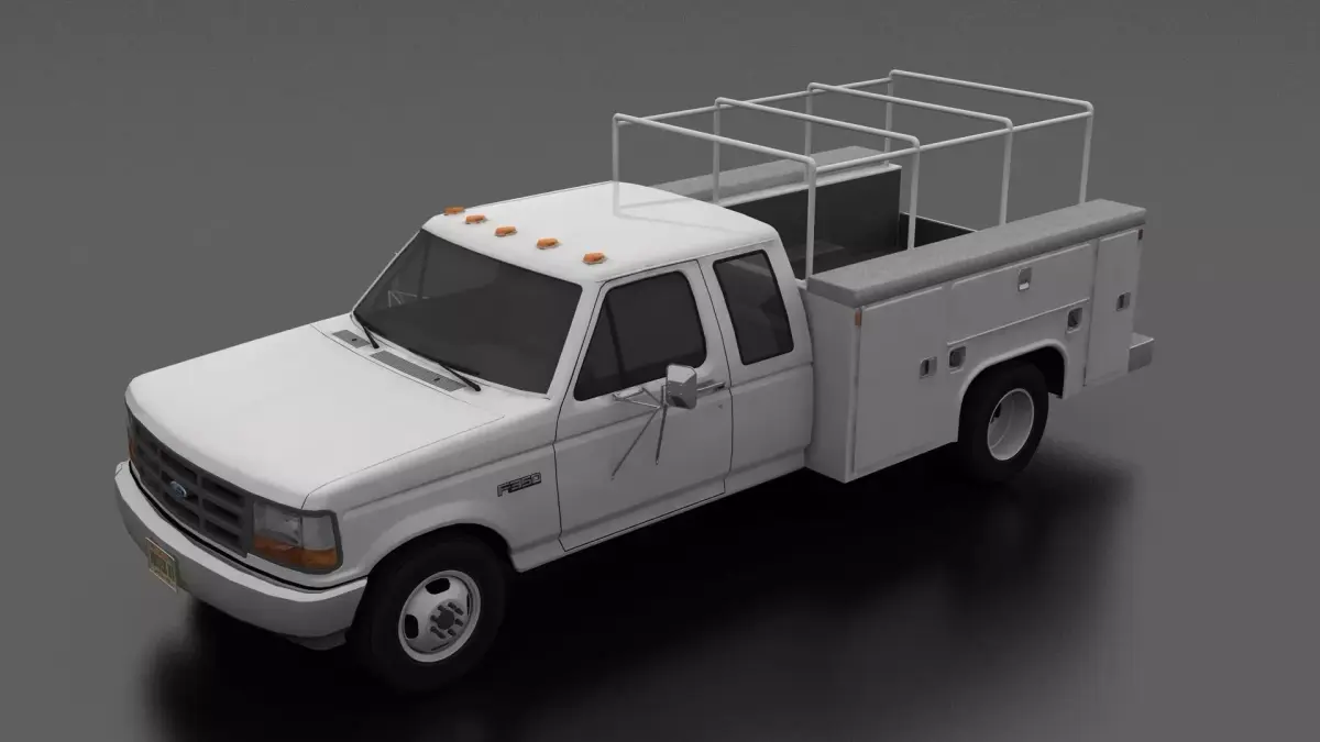 F-Series F-350 DRW SuperCab Service Utility Truck 1992 Low-poly 3D model