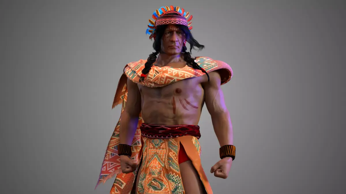 Native American Warrior Male 3D model