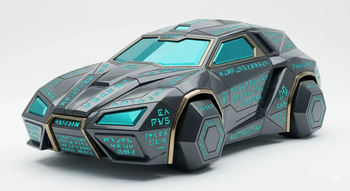 Alien Monolith Sports Coupe 3D Model Low-poly 3D model