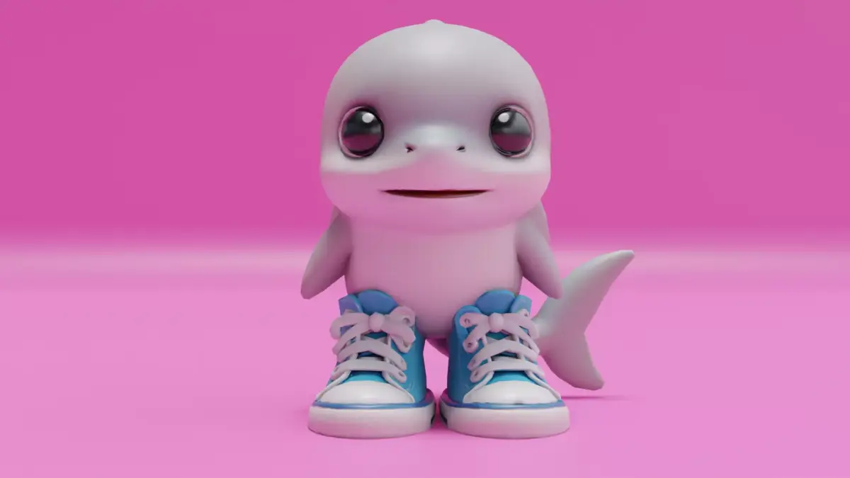 Baby Tralalero Tralala Boy Blue Italian brainrot Character Low-poly 3D model