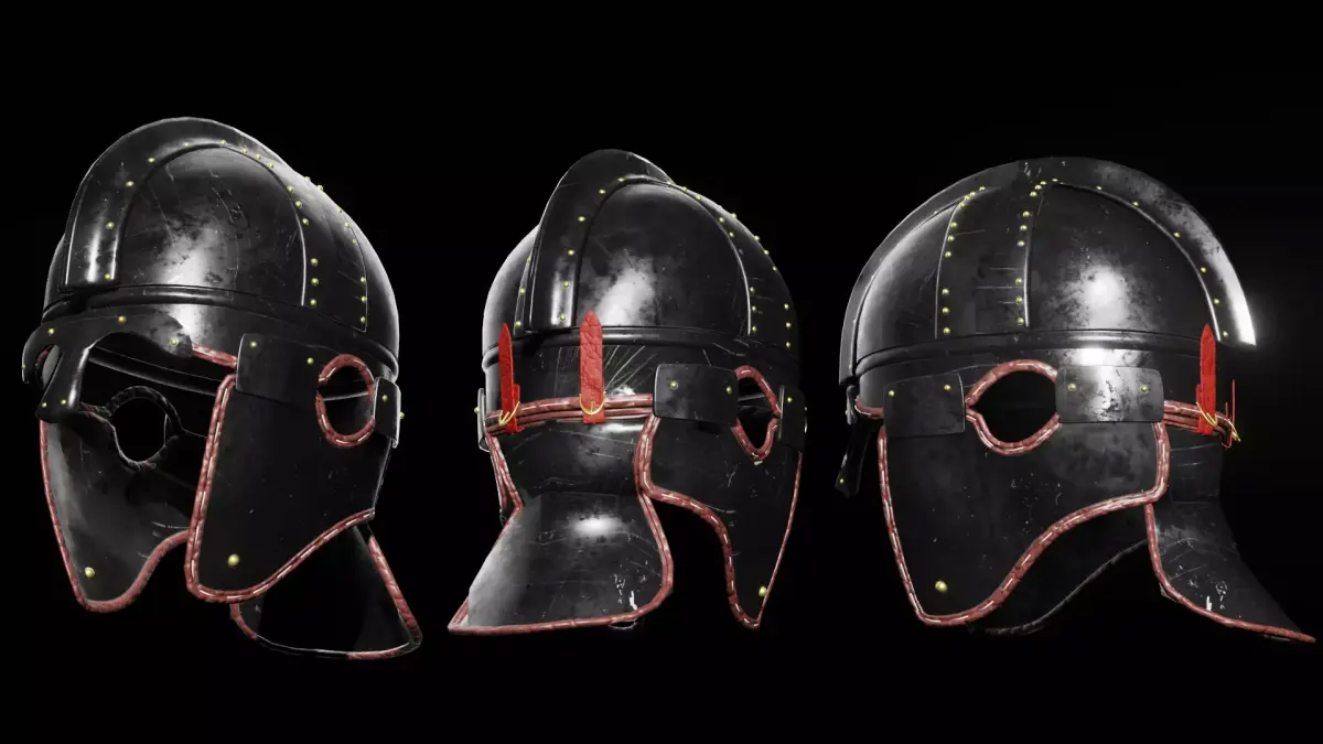 Late Roman ridge helmet Low-poly 3D model