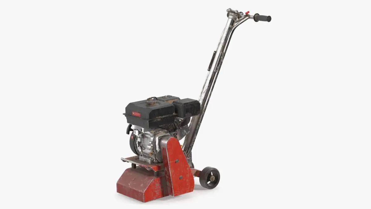 Gas Powered Surface Planer Red Used 3D model