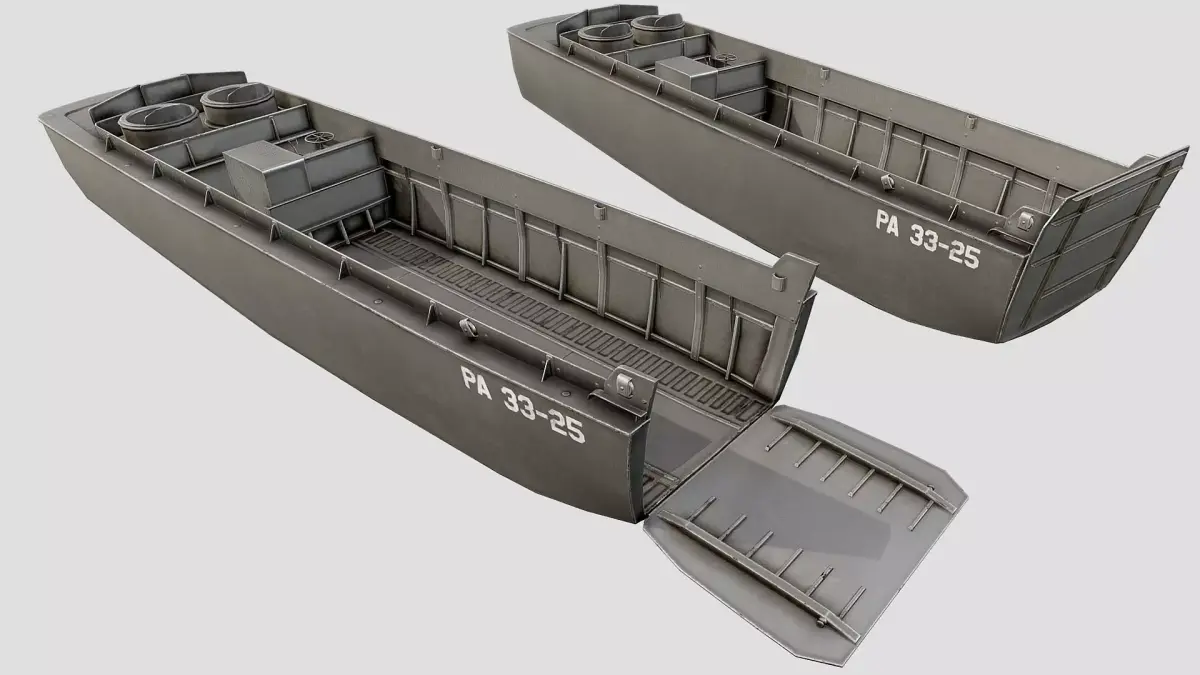 LCVP Landing Craft PBR Low-poly 3D model