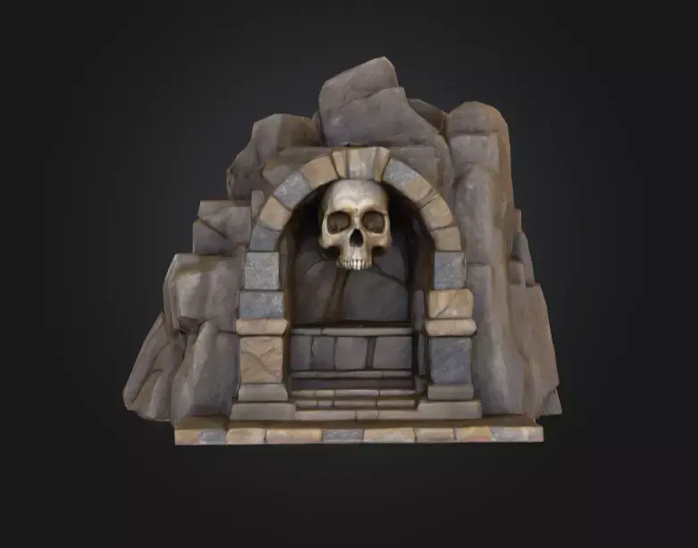 Skull Altar Low-poly 3D model