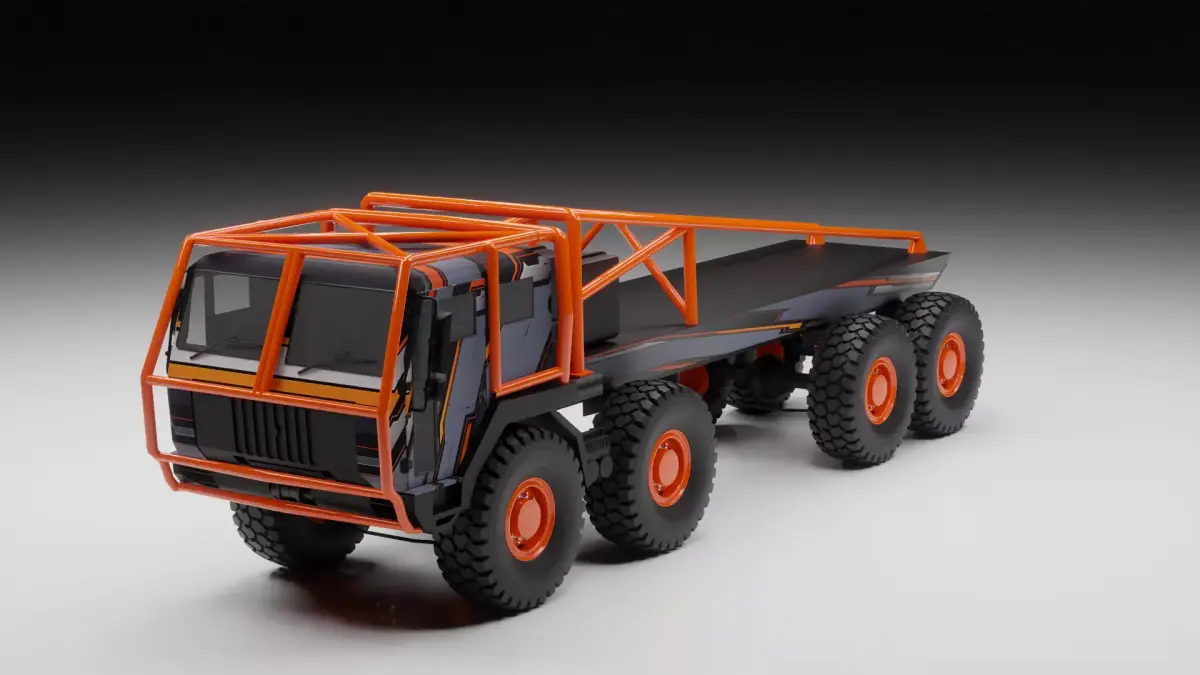 8x8 Military Truck Rigged 3D Model High Detail Army Vehicle  Low-poly 3D model