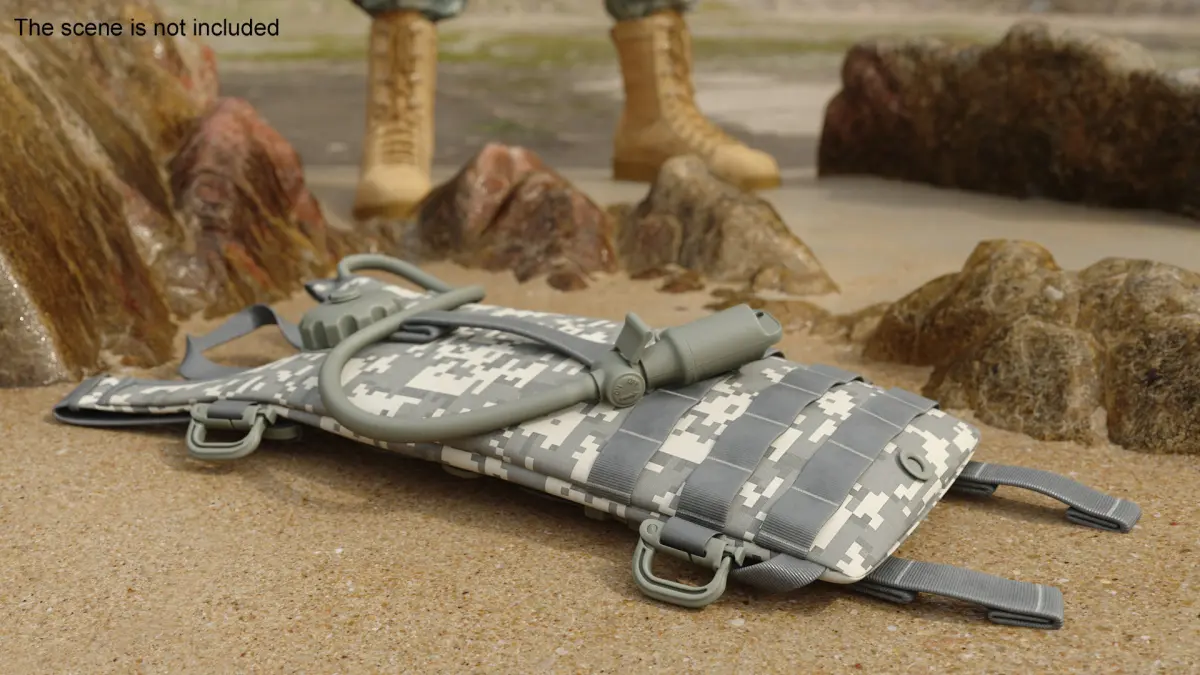 Military Hydration Backpack Carrier Lying 3D model