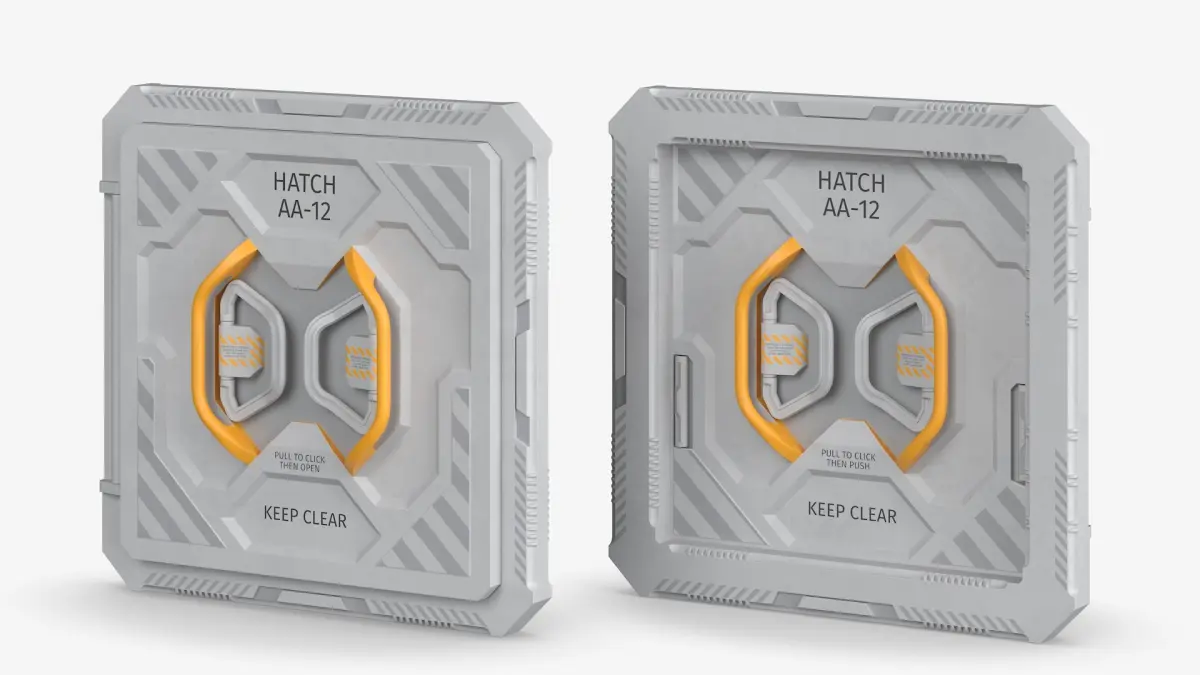 Rotating Pressure Seal Door White 3D model