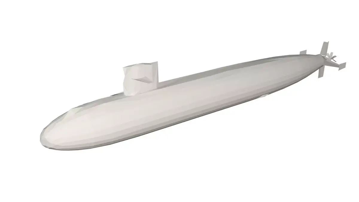 Military Ship submarine Low-poly 3D model
