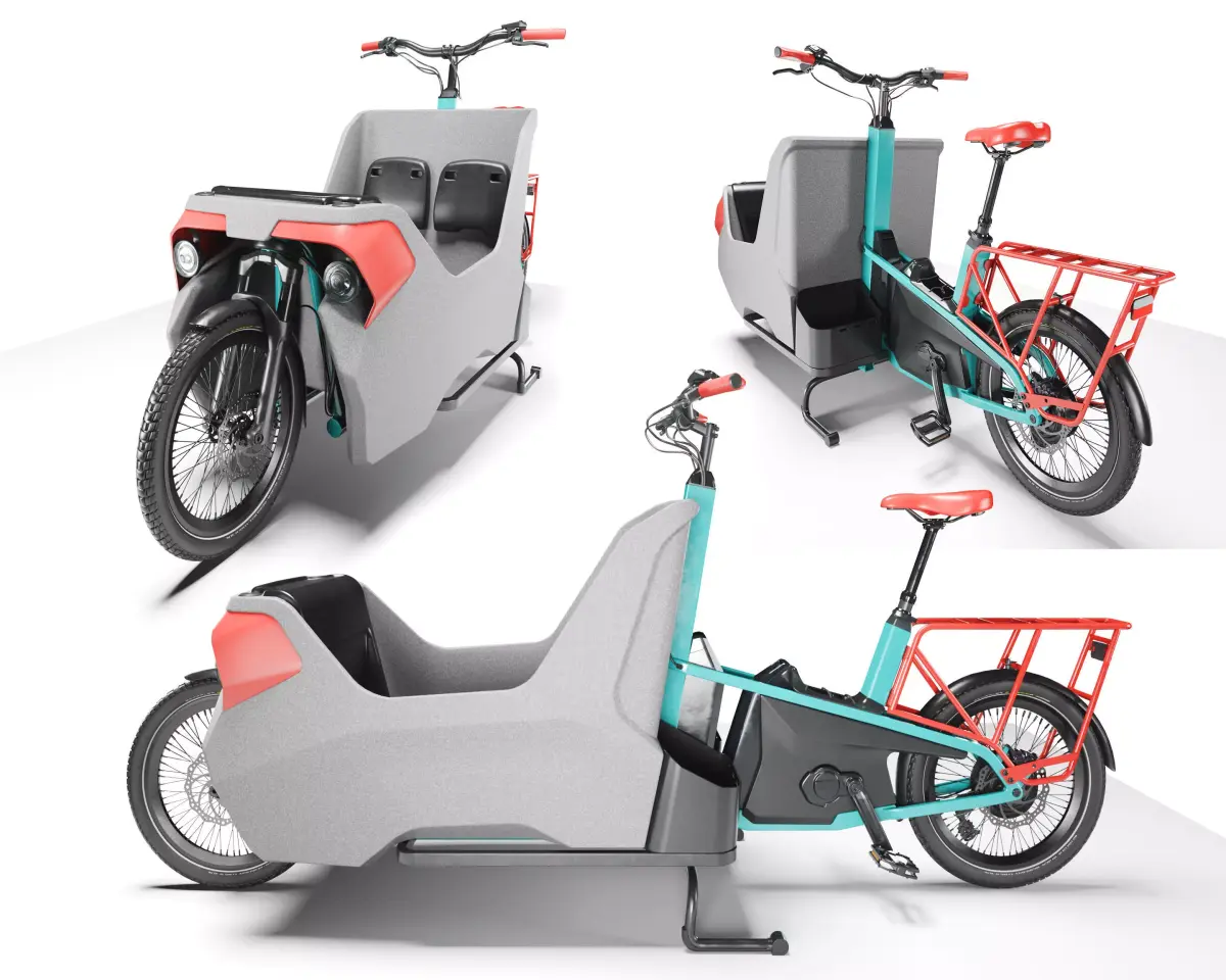 Bike Electric Cargo  Low-poly 3D model