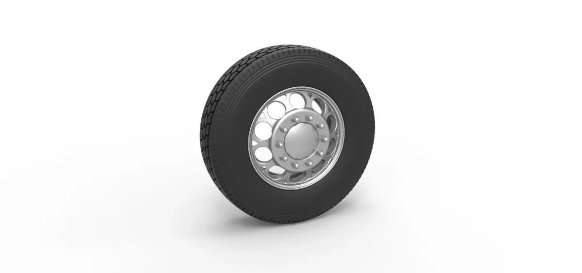 Front custom wheel of semi truck Version 6 Scale 1 to 25 3D print model