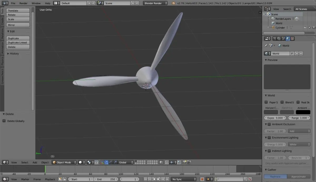 3 Blade Propeller Free low-poly 3D model