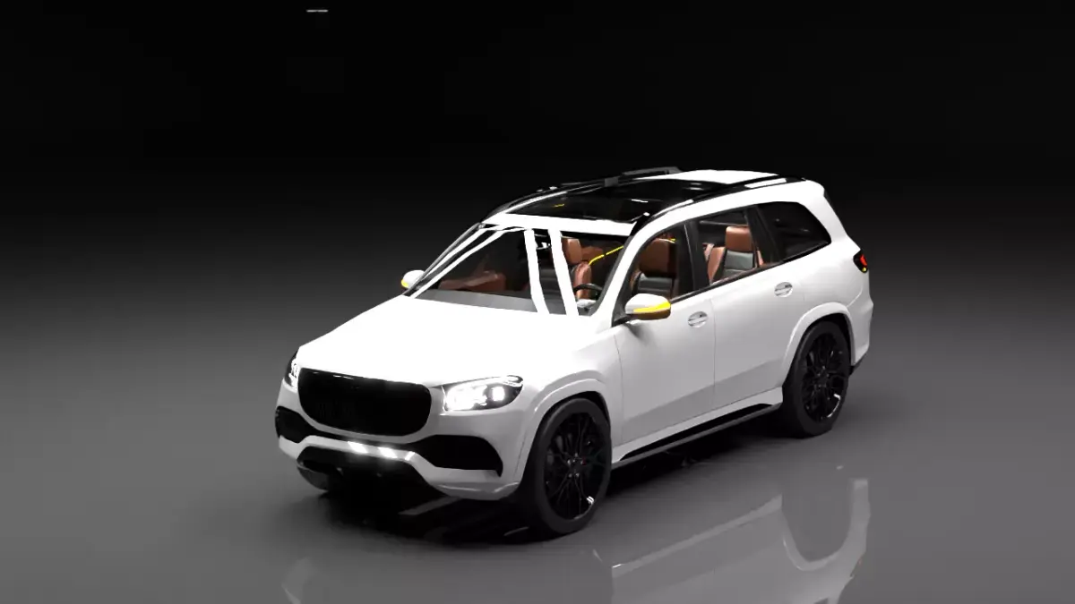 Luxury  SUV Rigged 3D Model With Interior 4x4 3D model