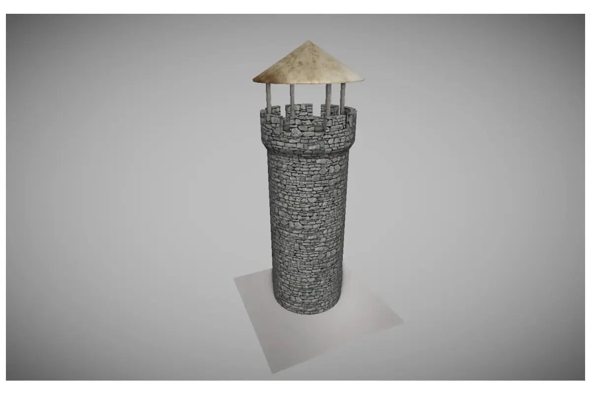 low poly old  tower  Free low-poly 3D model