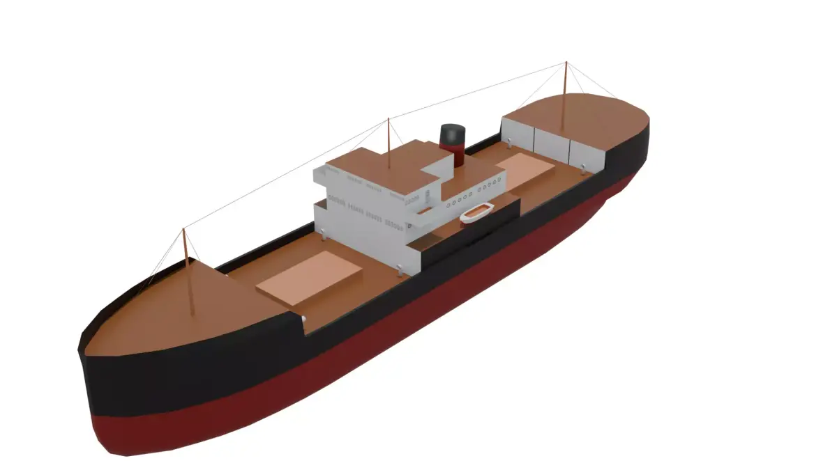 Historic Cargo Ship Low-poly 3D model
