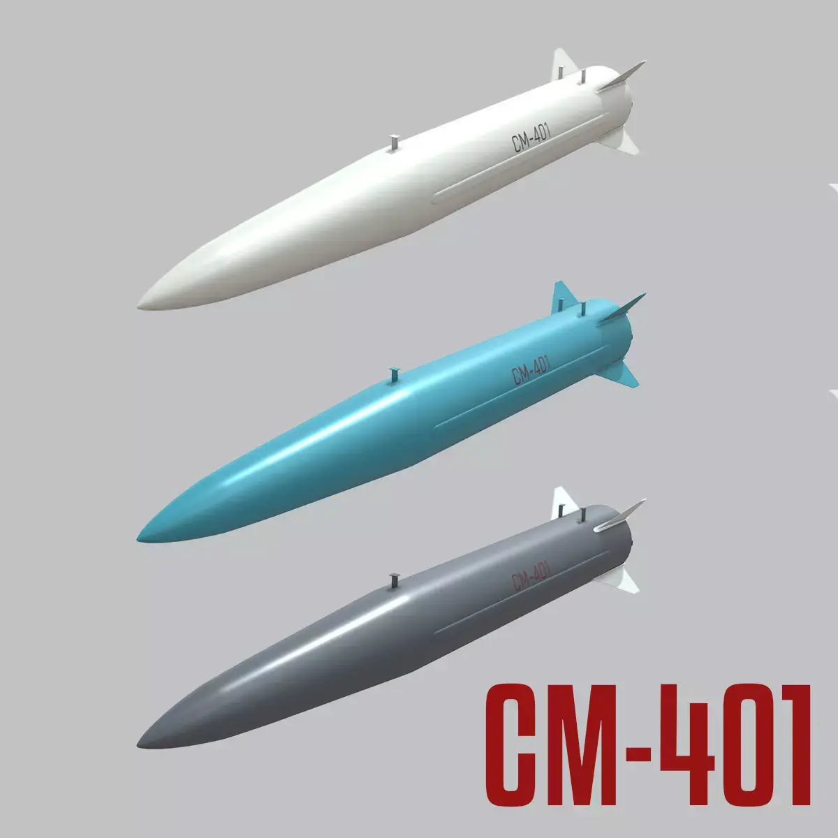 CM-401 Chinese Anti-Ship Ballistic Missile Low-poly 3D model