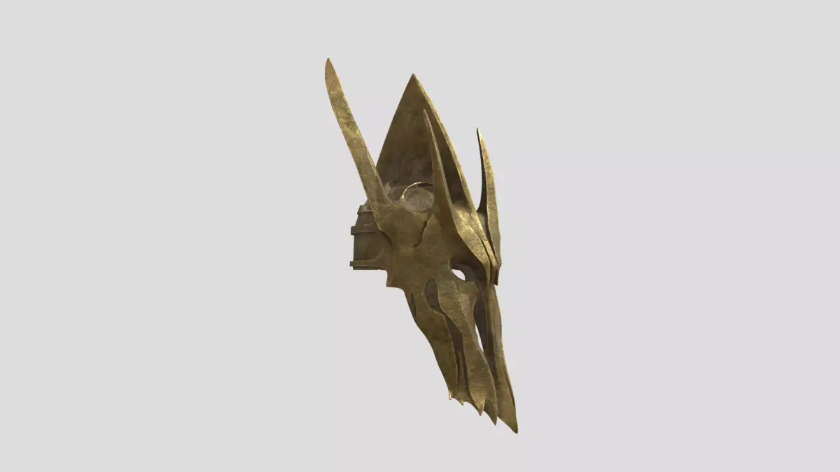 Golden Winged Helmet Low-poly 3D model