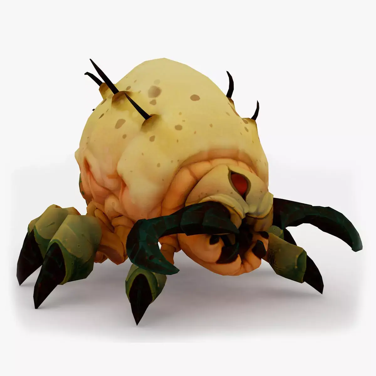 Grub Rigged and Animated Low-poly 3D model