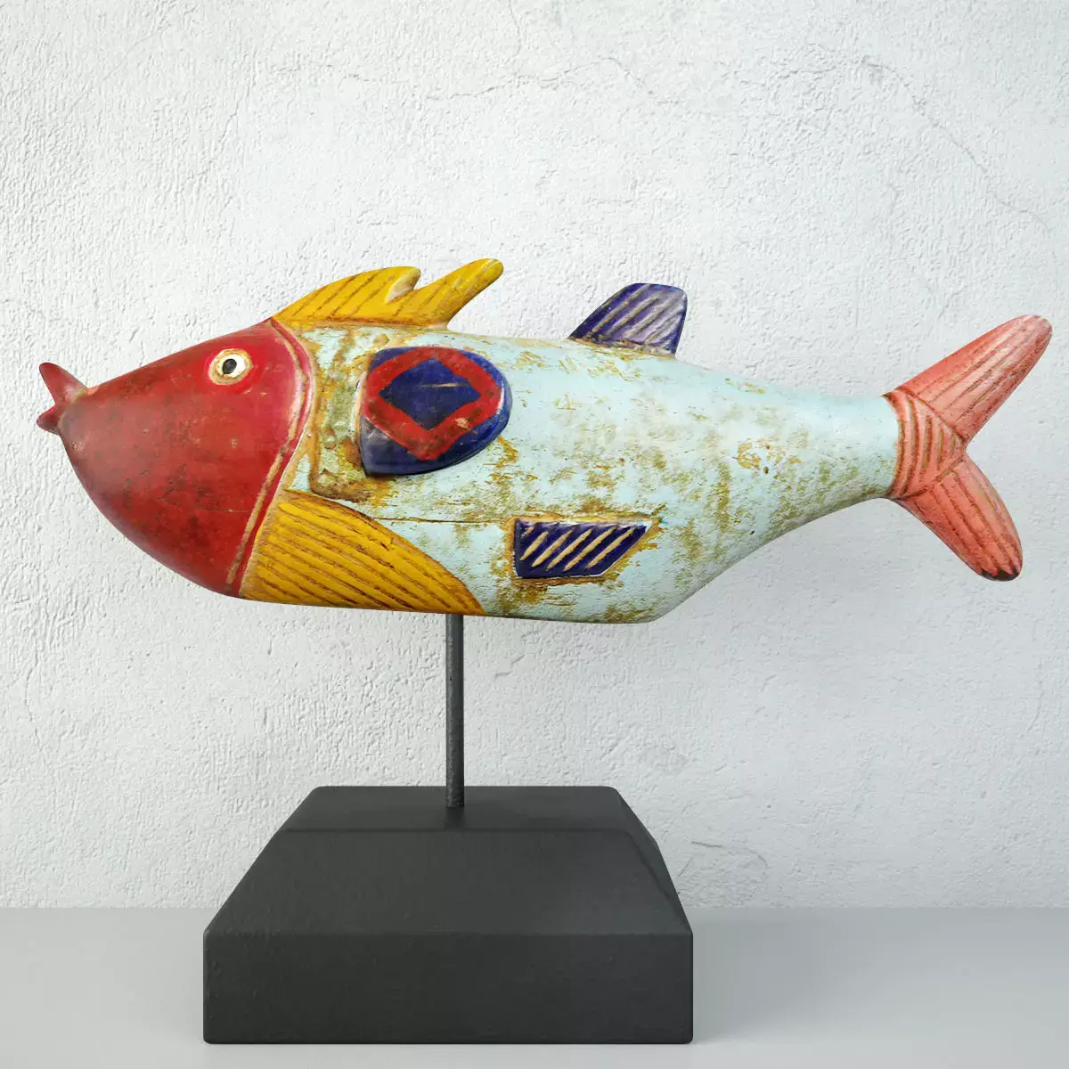 Mali Wood Bozo Fish Puppet 3 3D model