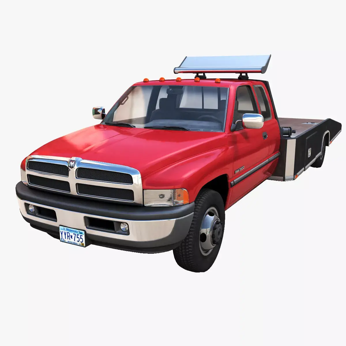 Dodge Ram 3500 Ramp truck Low-poly 3D model