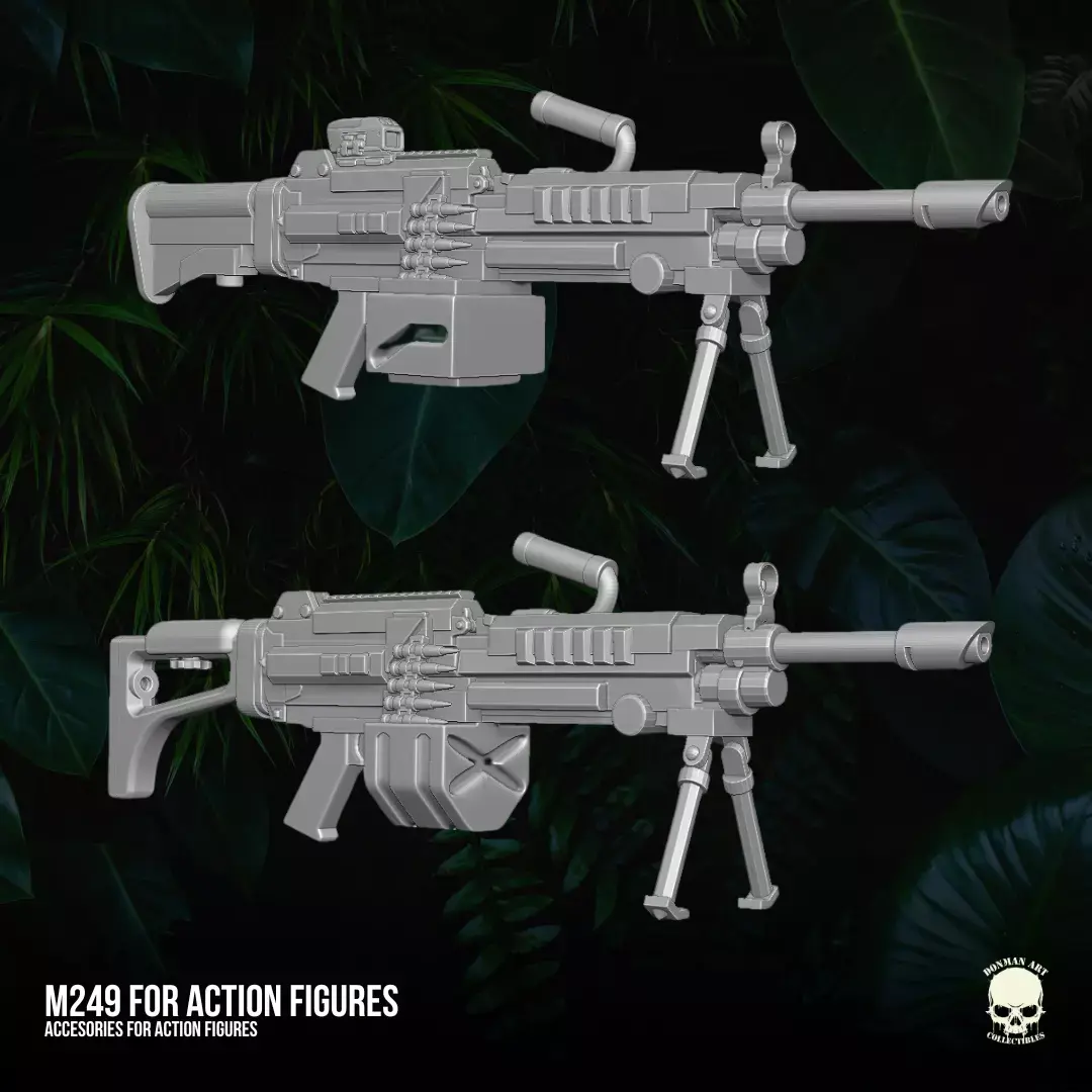 M249 accessory 3D printable files for Action Figures 3D print model