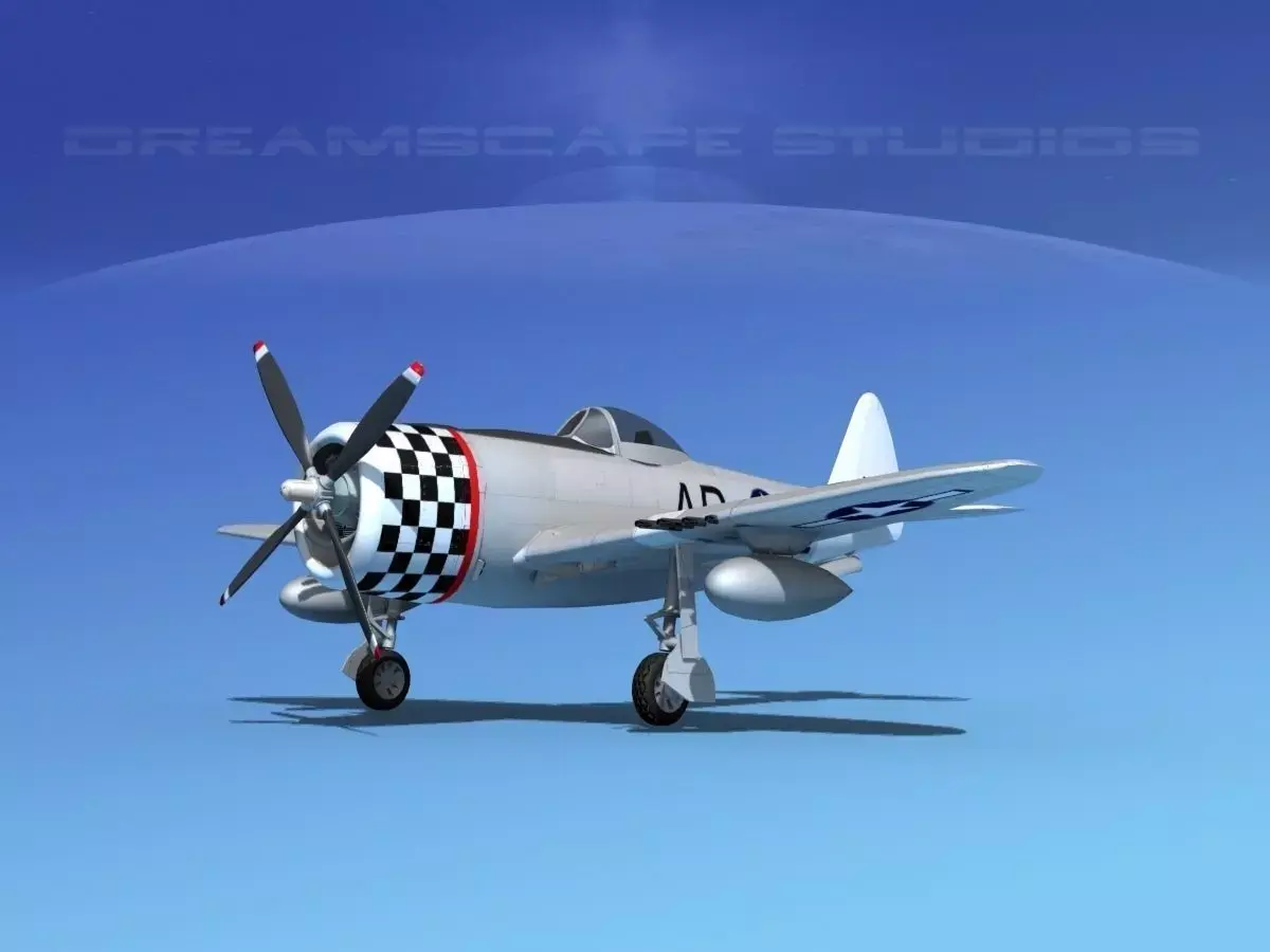 Republic P-47D Thunderbolt V04 3D model