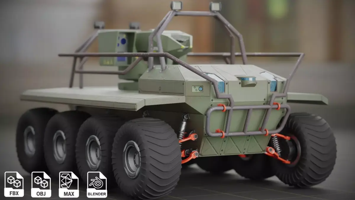 UGV with automatic Natter Turret 3D model