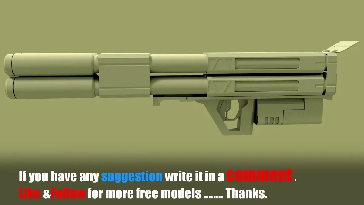 sci fi rocket launcher 3D model purchase