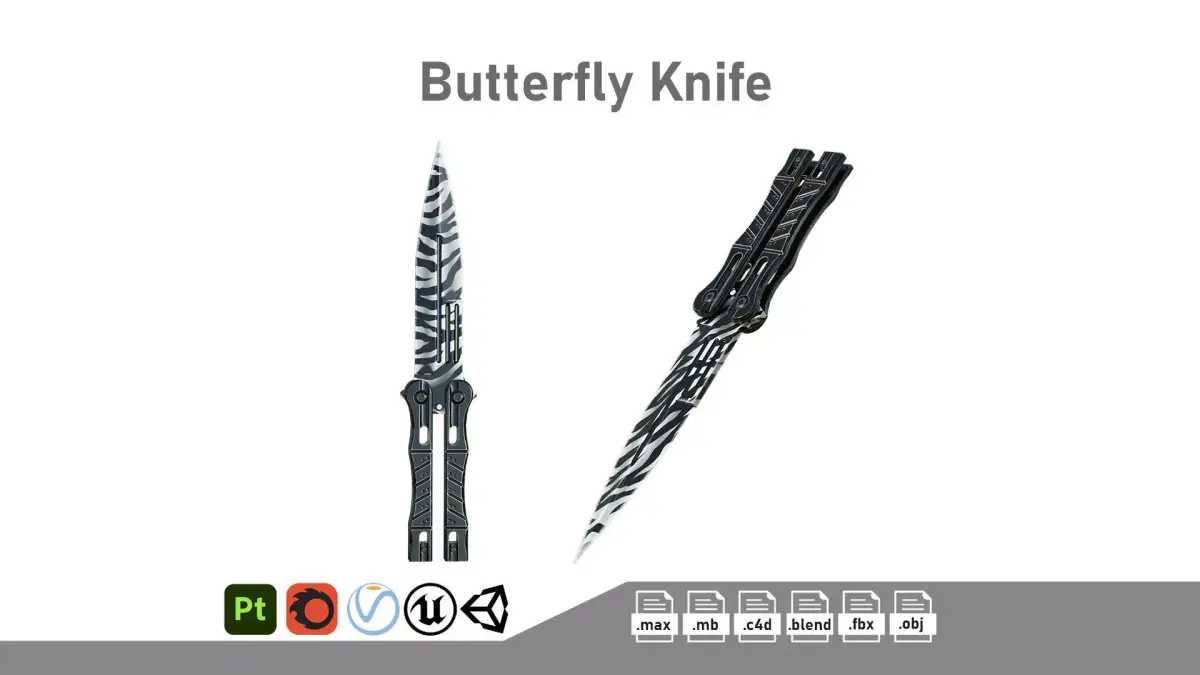 Butterfly Knife 3D model get