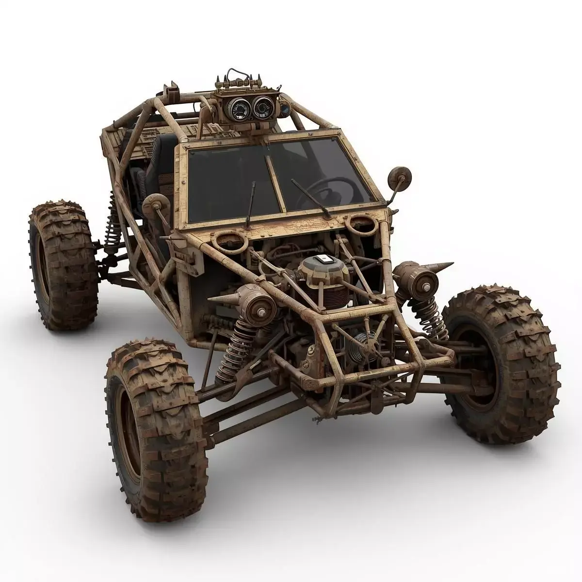 Rusted Apocalypse Desert Buggy 3D Model Low-poly 3D model